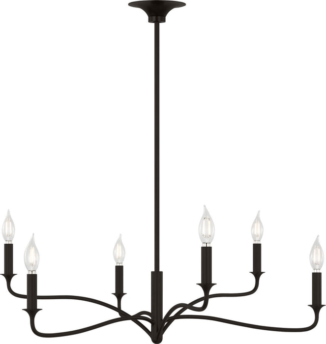 Myhouse Lighting Visual Comfort Studio - AC1226AI - Six Light Chandelier - Chatsworth - Aged Iroged Iron