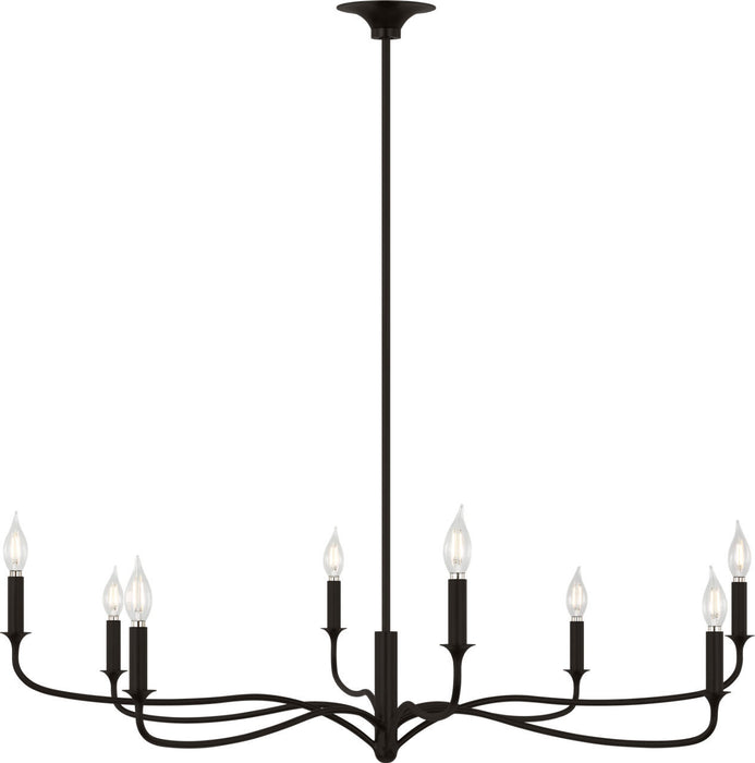 Myhouse Lighting Visual Comfort Studio - AC1218AI - Eight Light Chandelier - Chatsworth - Aged Iroged Iron