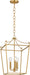 Myhouse Lighting Visual Comfort Studio - KSC1183BBS - Three Light Lantern - Carlyle - Burnished Brass/Burnished Brass