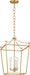 Myhouse Lighting Visual Comfort Studio - KSC1183BBS - Three Light Lantern - Carlyle - Burnished Brass/Burnished Brass