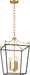 Myhouse Lighting Visual Comfort Studio - KSC1183MBK - Three Light Lantern - Carlyle - Midnight Black/Burnished Brass