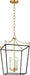 Myhouse Lighting Visual Comfort Studio - KSC1183MBK - Three Light Lantern - Carlyle - Midnight Black/Burnished Brass