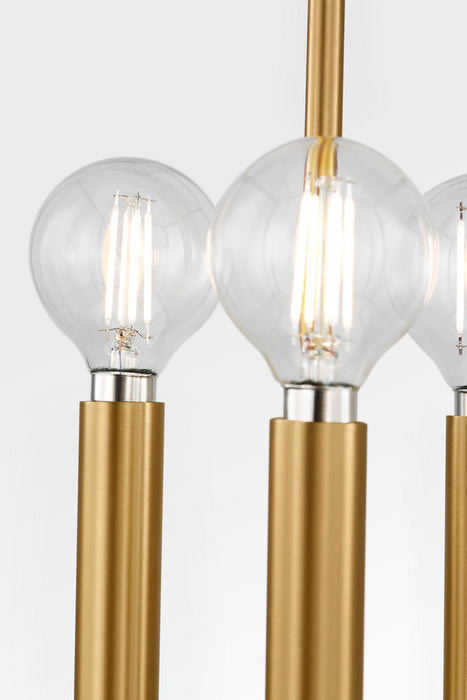 Myhouse Lighting Visual Comfort Studio - KSC1183MBK - Three Light Lantern - Carlyle - Midnight Black/Burnished Brass