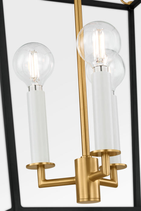 Myhouse Lighting Visual Comfort Studio - KSC1183MBK - Three Light Lantern - Carlyle - Midnight Black/Burnished Brass