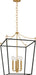 Myhouse Lighting Visual Comfort Studio - KSC1174MBK - Four Light Lantern - Carlyle - Midnight Black/Burnished Brass