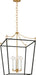 Myhouse Lighting Visual Comfort Studio - KSC1174MBK - Four Light Lantern - Carlyle - Midnight Black/Burnished Brass