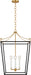 Myhouse Lighting Visual Comfort Studio - KSC1174MBK - Four Light Lantern - Carlyle - Midnight Black/Burnished Brass