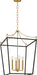 Myhouse Lighting Visual Comfort Studio - KSC1194MBK - Four Light Lantern - Carlyle - Midnight Black/Burnished Brass
