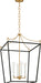 Myhouse Lighting Visual Comfort Studio - KSC1194MBK - Four Light Lantern - Carlyle - Midnight Black/Burnished Brass
