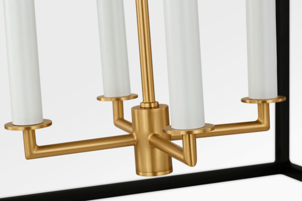 Myhouse Lighting Visual Comfort Studio - KSC1194MBK - Four Light Lantern - Carlyle - Midnight Black/Burnished Brass