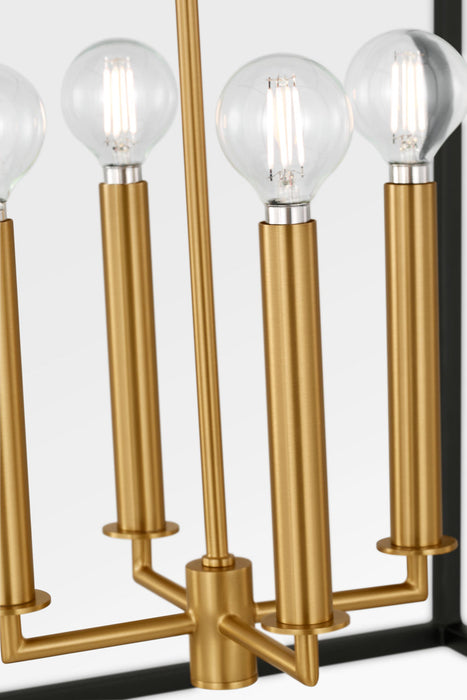 Myhouse Lighting Visual Comfort Studio - KSC1194MBK - Four Light Lantern - Carlyle - Midnight Black/Burnished Brass