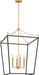 Myhouse Lighting Visual Comfort Studio - KSC1204MBK - Four Light Lantern - Carlyle - Midnight Black/Burnished Brass