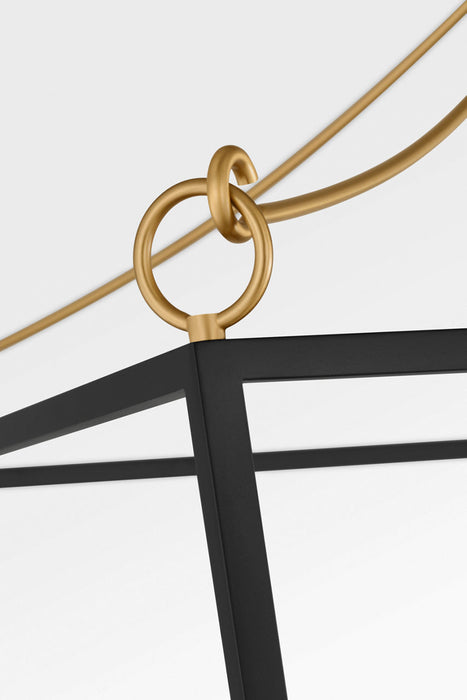 Myhouse Lighting Visual Comfort Studio - KSC1204MBK - Four Light Lantern - Carlyle - Midnight Black/Burnished Brass
