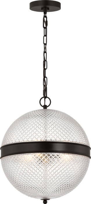 Myhouse Lighting Visual Comfort Studio - AP1303AI - Three Light Pendant - Lucinda - Aged Iroged Iron