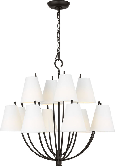 Myhouse Lighting Visual Comfort Studio - CC18312AI - 12 Light Chandelier - Marina - Aged Iroged Iron