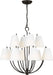 Myhouse Lighting Visual Comfort Studio - CC18312AI - 12 Light Chandelier - Marina - Aged Iroged Iron