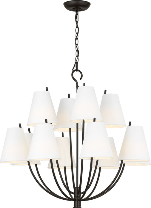 Myhouse Lighting Visual Comfort Studio - CC18312AI - 12 Light Chandelier - Marina - Aged Iroged Iron