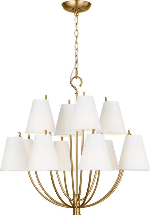 Myhouse Lighting Visual Comfort Studio - CC18312BBS - 12 Light Chandelier - Marina - Burnished Brass/Burnished Brass