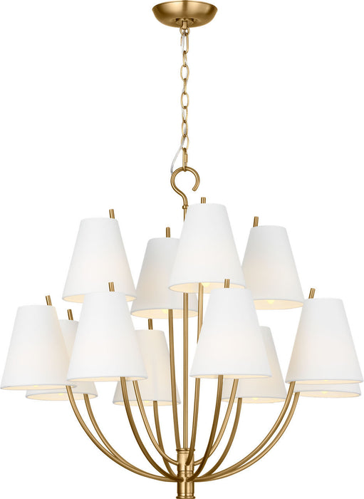 Myhouse Lighting Visual Comfort Studio - CC18312BBS - 12 Light Chandelier - Marina - Burnished Brass/Burnished Brass