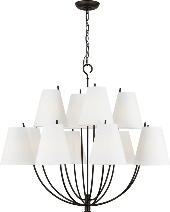 Myhouse Lighting Visual Comfort Studio - CC18412AI - 12 Light Chandelier - Marina - Aged Iroged Iron