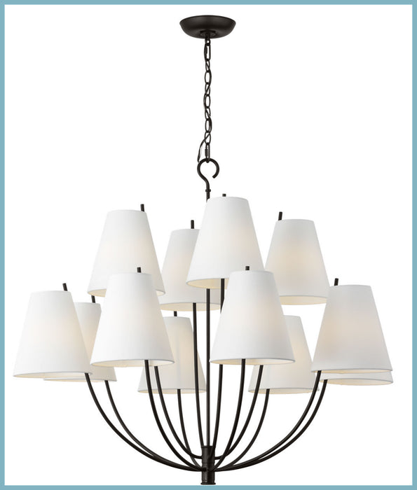 Myhouse Lighting Visual Comfort Studio - CC18412AI - 12 Light Chandelier - Marina - Aged Iroged Iron