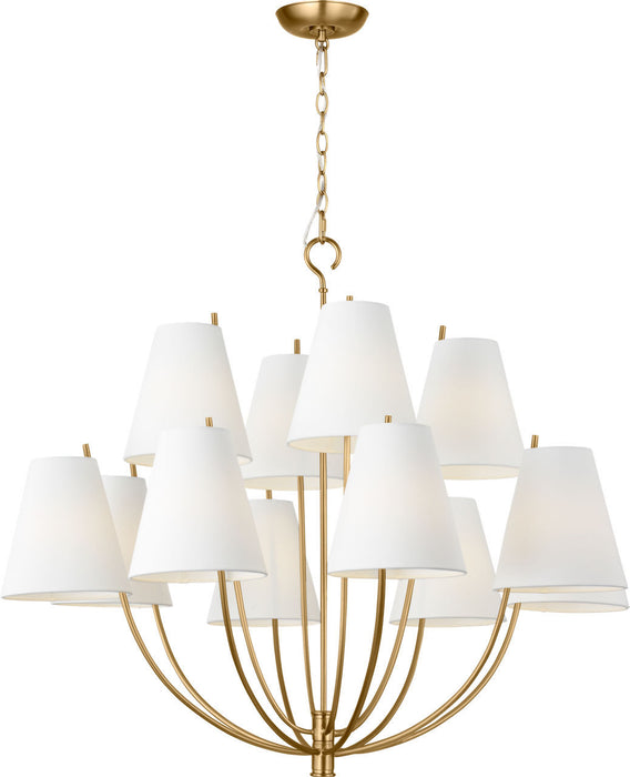 Myhouse Lighting Visual Comfort Studio - CC18412BBS - 12 Light Chandelier - Marina - Burnished Brass/Burnished Brass