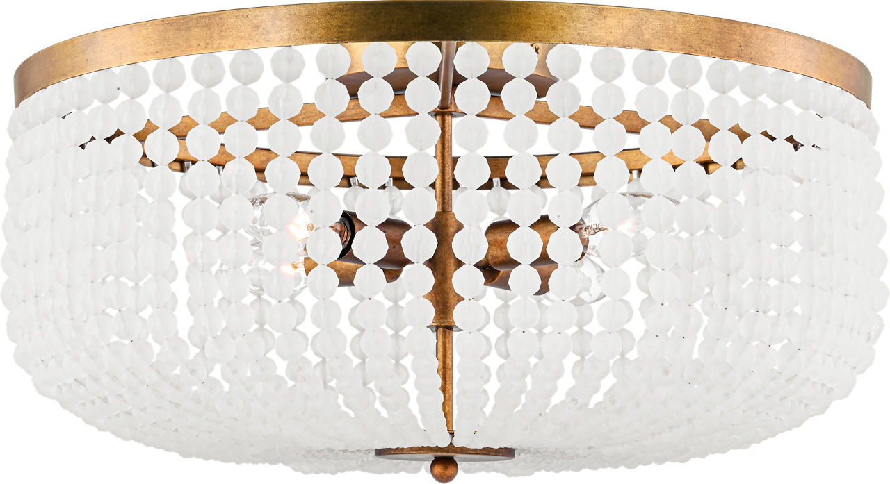 Myhouse Lighting Visual Comfort Studio - LXF1014VGD - Four Light Flush Mount - Bellecour - Vintage Gild/Vintage Gild