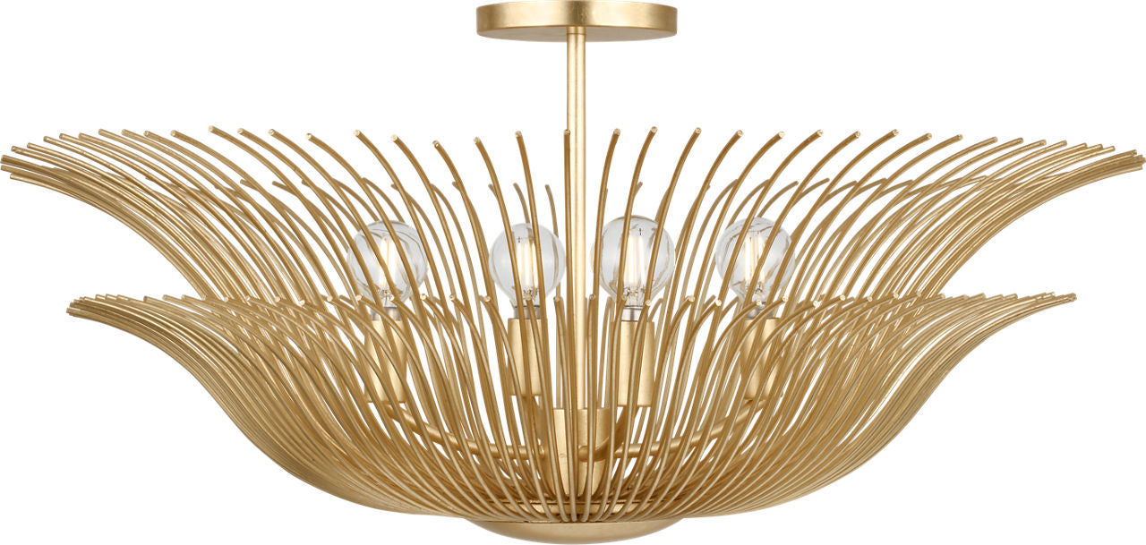 Myhouse Lighting Visual Comfort Studio - LXF1024GD - Four Light Flush Mount - Dorelle - Gild/Gild