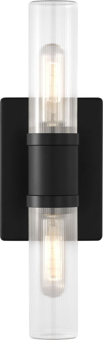 Myhouse Lighting Visual Comfort Studio - 4465002CF-112 - Two Light Vanity - Keaton - Midnight Black/Midnight Black