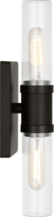 Myhouse Lighting Visual Comfort Studio - 4465002CF-112 - Two Light Vanity - Keaton - Midnight Black/Midnight Black