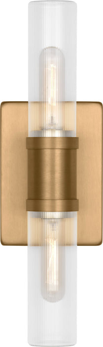 Myhouse Lighting Visual Comfort Studio - 4465002CF-848 - Two Light Vanity - Keaton - Satin Brass/Satin Brass