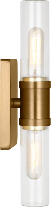 Myhouse Lighting Visual Comfort Studio - 4465002CF-848 - Two Light Vanity - Keaton - Satin Brass/Satin Brass