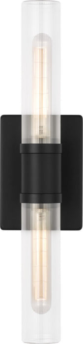 Myhouse Lighting Visual Comfort Studio - 4565002CF-112 - Two Light Vanity - Keaton - Midnight Black/Midnight Black