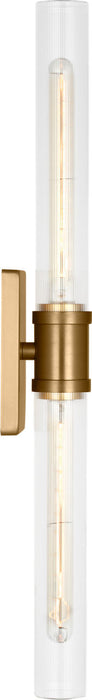 Myhouse Lighting Visual Comfort Studio - 4665002CF-848 - Two Light Vanity - Keaton - Satin Brass/Satin Brass