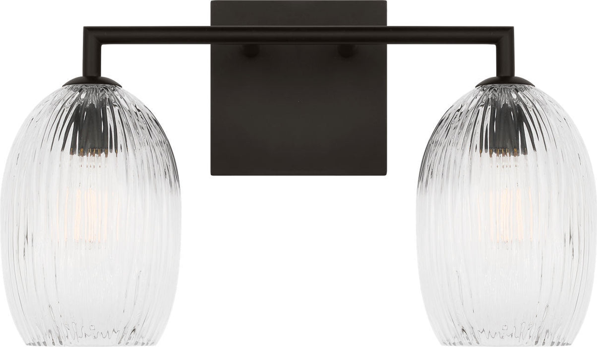 Myhouse Lighting Visual Comfort Studio - HV1002AI - Two Light Bath - Serafina - Aged Iroged Iron