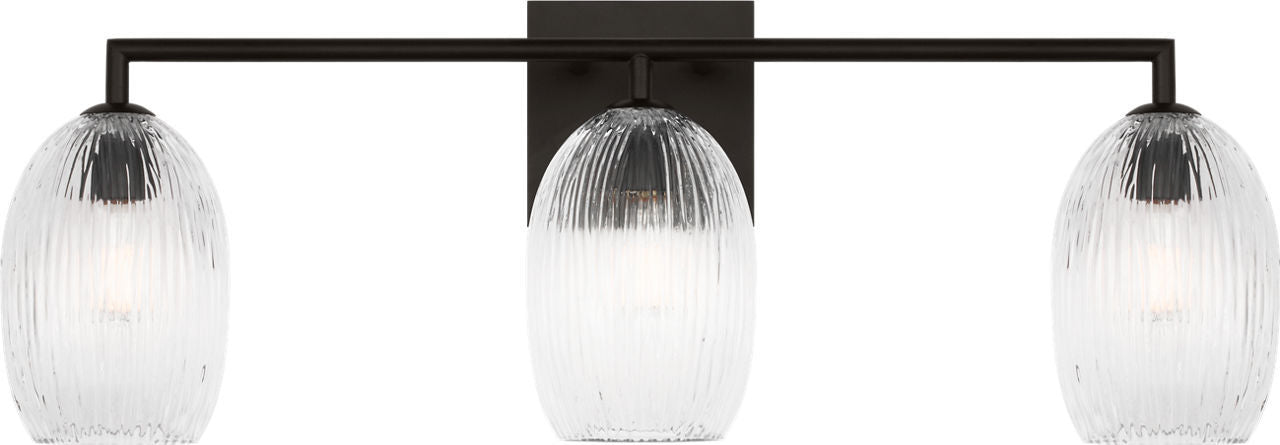 Myhouse Lighting Visual Comfort Studio - HV1003AI - Three Light Bath - Serafina - Aged Iroged Iron