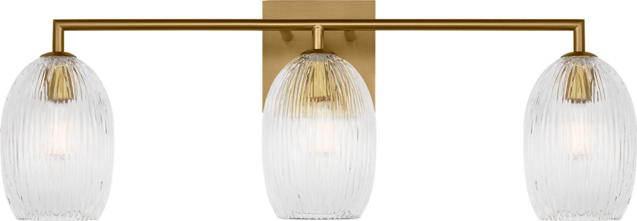 Myhouse Lighting Visual Comfort Studio - HV1003BBS - Three Light Bath - Serafina - Burnished Brass/Burnished Brass