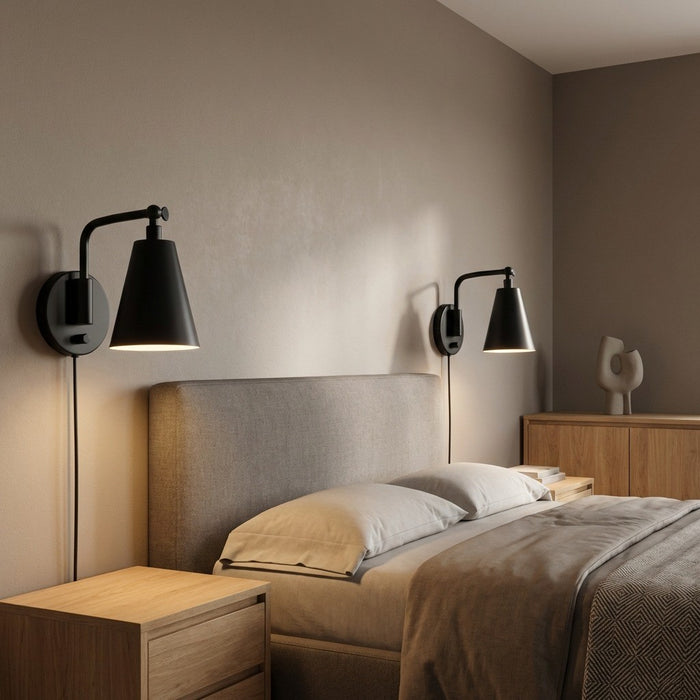 Myhouse Lighting Generation Lighting - GLW2001MBKE - One Light Wall Sconce - Drae - Midnight Black
