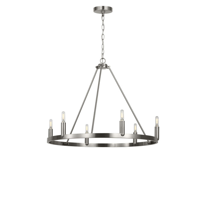 Myhouse Lighting Generation Lighting - GLC2016BN - Six Light Chandelier - Mirla - Brushed Nickel