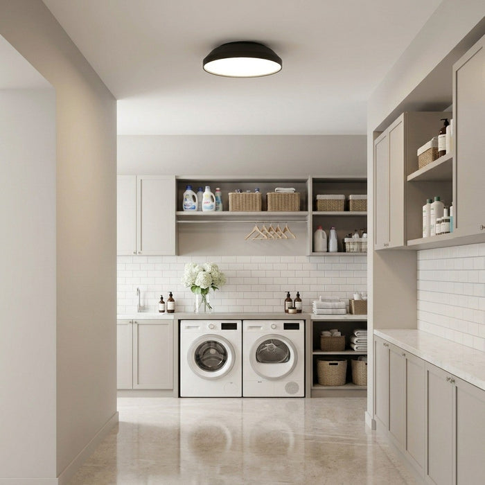 Myhouse Lighting Generation Lighting - GLF1981MBK - LED Flush Mount - Nevado - Midnight Black