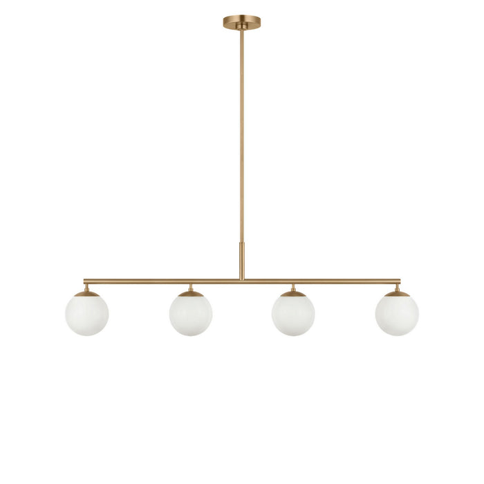 Myhouse Lighting Generation Lighting - GLC1814SB - Four Light Linear Chandelier - Nube - Satin Brass