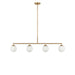 Myhouse Lighting Generation Lighting - GLC1814SB - Four Light Linear Chandelier - Nube - Satin Brass