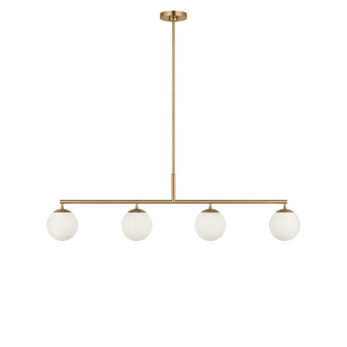 Myhouse Lighting Generation Lighting - GLC1814SBE - Four Light Linear Chandelier - Nube - Satin Brass