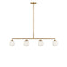 Myhouse Lighting Generation Lighting - GLC1814SBE - Four Light Linear Chandelier - Nube - Satin Brass