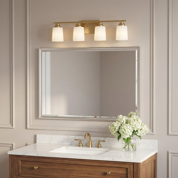 Myhouse Lighting Generation Lighting - 4420904-848 - Four Light Bath - Vinton - Satin Brass