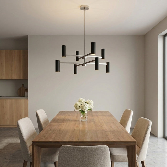 Myhouse Lighting Generation Lighting - GLC2068BNE - Eight Light Chandelier - Zentro - Brushed Nickel