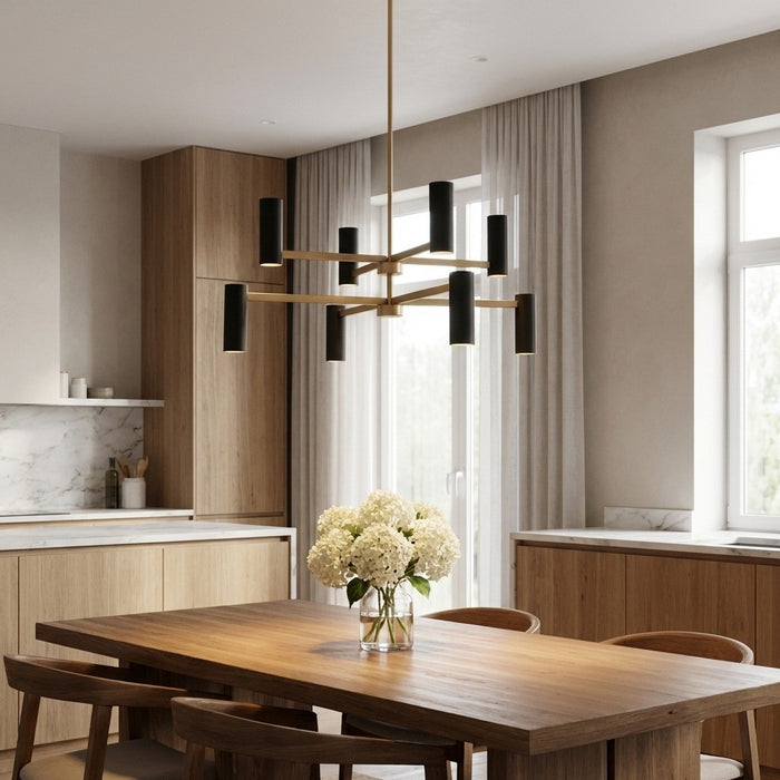 Myhouse Lighting Generation Lighting - GLC2068SB - Eight Light Chandelier - Zentro - Satin Brass