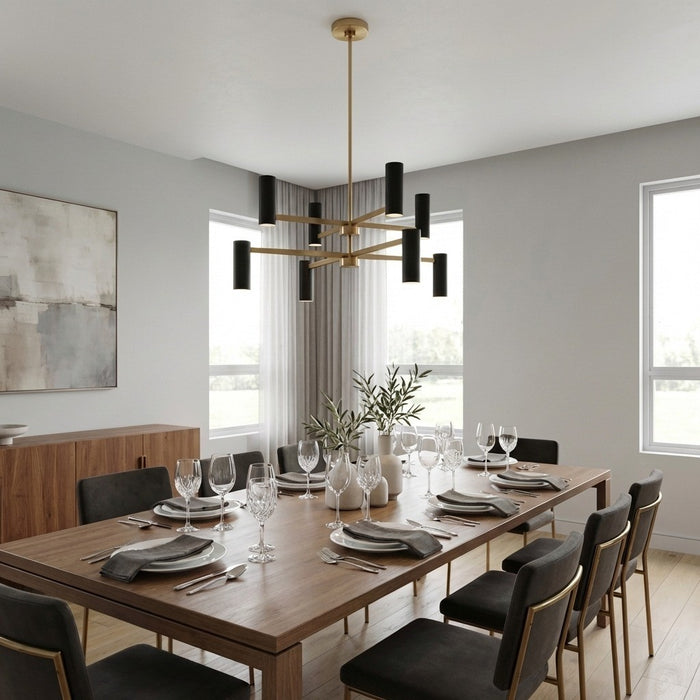Myhouse Lighting Generation Lighting - GLC2068SBE - Eight Light Chandelier - Zentro - Satin Brass