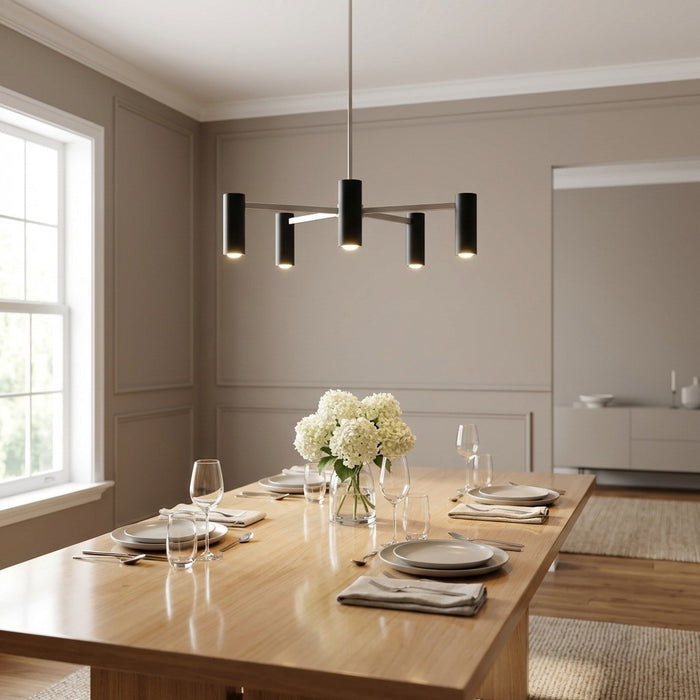 Myhouse Lighting Generation Lighting - GLC2055BNE - Five Light Chandelier - Zentro - Brushed Nickel