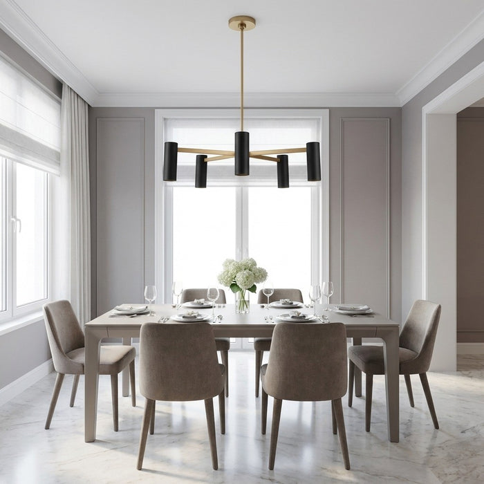Myhouse Lighting Generation Lighting - GLC2055SB - Five Light Chandelier - Zentro - Satin Brass